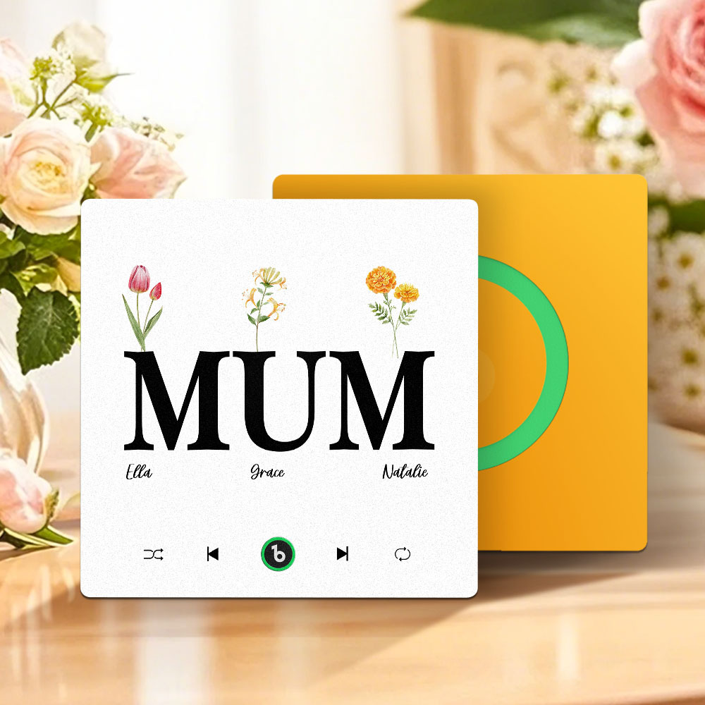 Muttertagsgeschenk, Individueller Musik-kühlschrankmagnet, Rahmenloser Album-kühlschrankmagnet, Musik-wandfotoaufkleber, Kann Lieder Abspielen, Geschenk Für Mama - meinemondlampe