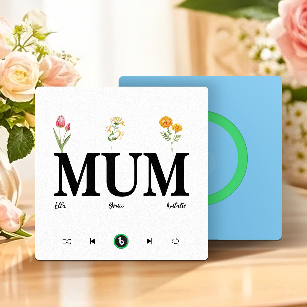 Muttertagsgeschenk, Individueller Musik-kühlschrankmagnet, Rahmenloser Album-kühlschrankmagnet, Musik-wandfotoaufkleber, Kann Lieder Abspielen, Geschenk Für Mama - meinemondlampe