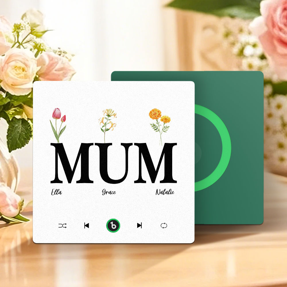 Muttertagsgeschenk, Individueller Musik-kühlschrankmagnet, Rahmenloser Album-kühlschrankmagnet, Musik-wandfotoaufkleber, Kann Lieder Abspielen, Geschenk Für Mama - meinemondlampe