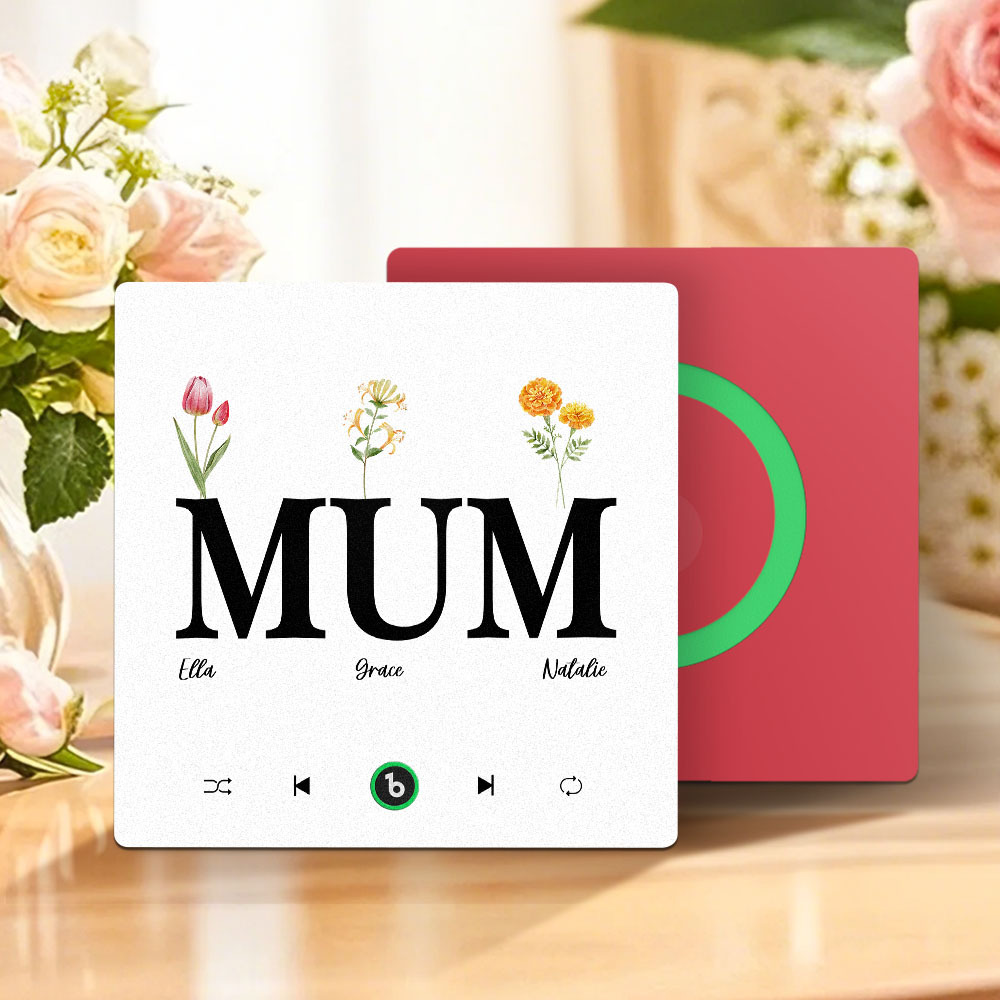 Muttertagsgeschenk, Individueller Musik-kühlschrankmagnet, Rahmenloser Album-kühlschrankmagnet, Musik-wandfotoaufkleber, Kann Lieder Abspielen, Geschenk Für Mama - meinemondlampe