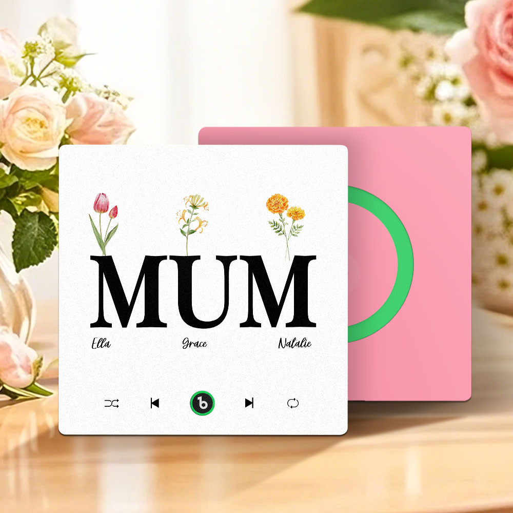 Muttertagsgeschenk, Individueller Musik-kühlschrankmagnet, Rahmenloser Album-kühlschrankmagnet, Musik-wandfotoaufkleber, Kann Lieder Abspielen, Geschenk Für Mama - meinemondlampe