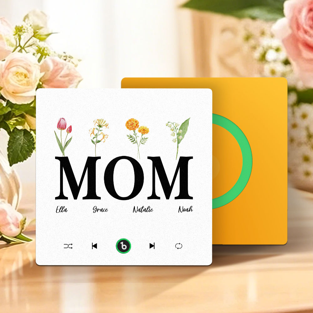 Muttertagsgeschenk, Individueller Musik-kühlschrankmagnet, Rahmenloser Album-kühlschrankmagnet, Musik-wandfotoaufkleber, Kann Lieder Abspielen, Geschenk Für Mama - meinemondlampe