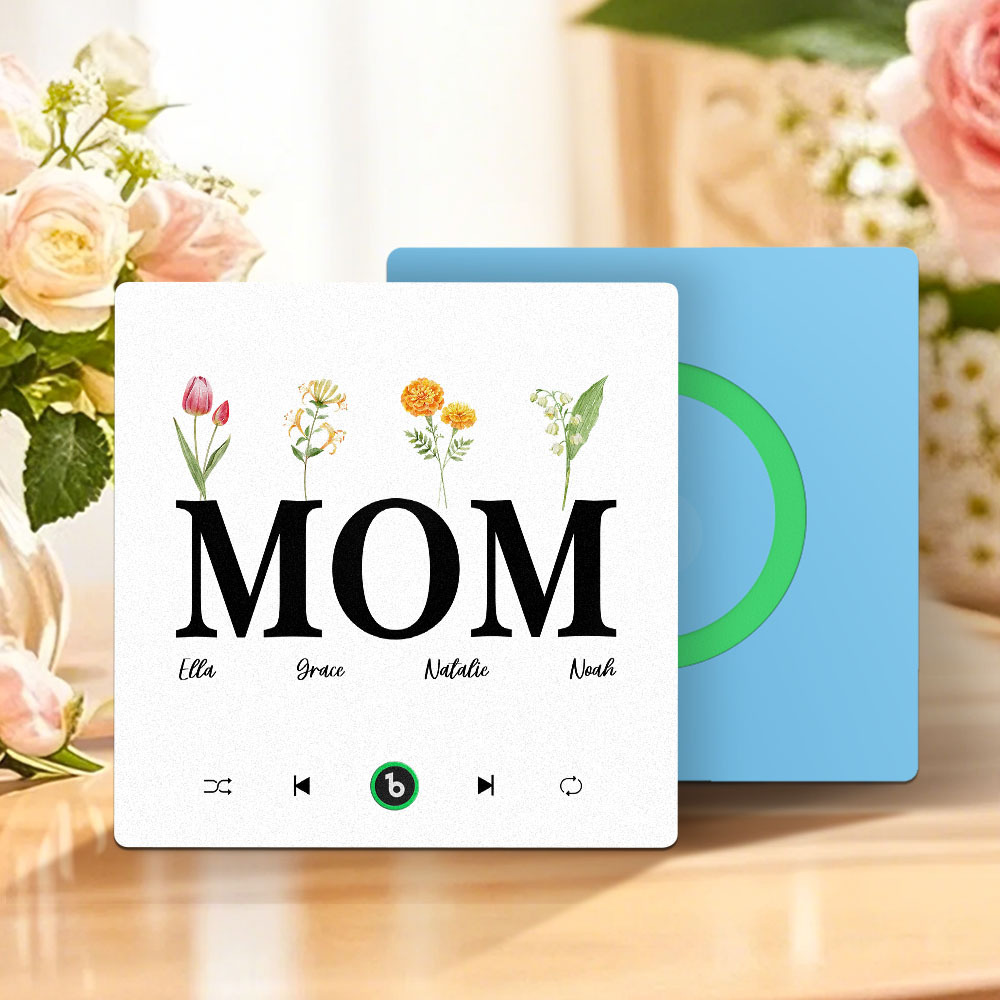 Muttertagsgeschenk, Individueller Musik-kühlschrankmagnet, Rahmenloser Album-kühlschrankmagnet, Musik-wandfotoaufkleber, Kann Lieder Abspielen, Geschenk Für Mama - meinemondlampe
