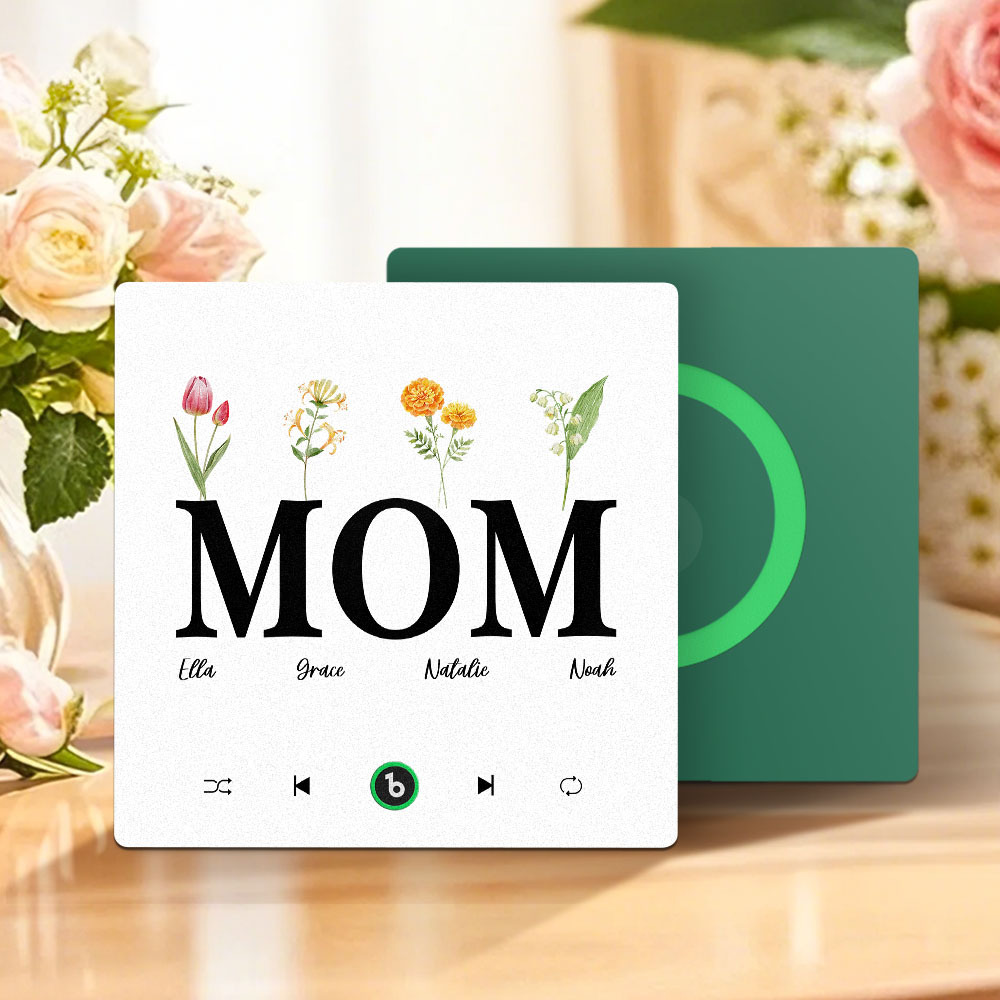 Muttertagsgeschenk, Individueller Musik-kühlschrankmagnet, Rahmenloser Album-kühlschrankmagnet, Musik-wandfotoaufkleber, Kann Lieder Abspielen, Geschenk Für Mama - meinemondlampe
