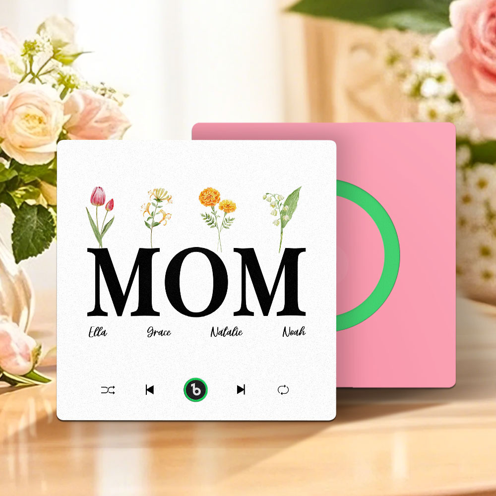 Muttertagsgeschenk, Individueller Musik-kühlschrankmagnet, Rahmenloser Album-kühlschrankmagnet, Musik-wandfotoaufkleber, Kann Lieder Abspielen, Geschenk Für Mama - meinemondlampe