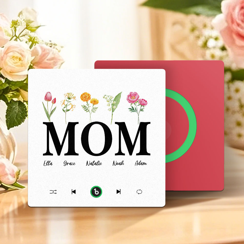 Muttertagsgeschenk, Individueller Musik-kühlschrankmagnet, Rahmenloser Album-kühlschrankmagnet, Musik-wandfotoaufkleber, Kann Lieder Abspielen, Geschenk Für Mama - meinemondlampe