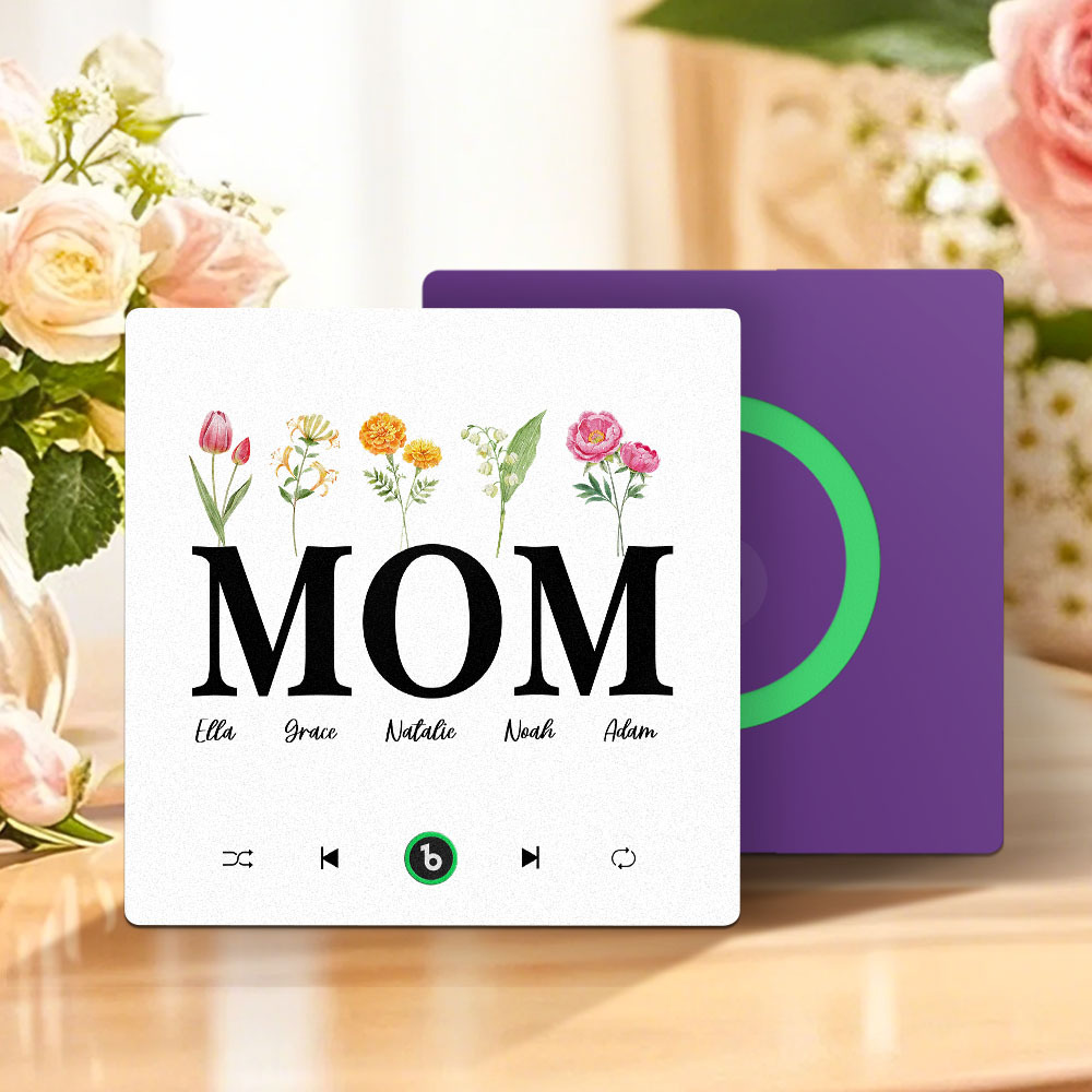 Muttertagsgeschenk, Individueller Musik-kühlschrankmagnet, Rahmenloser Album-kühlschrankmagnet, Musik-wandfotoaufkleber, Kann Lieder Abspielen, Geschenk Für Mama - meinemondlampe