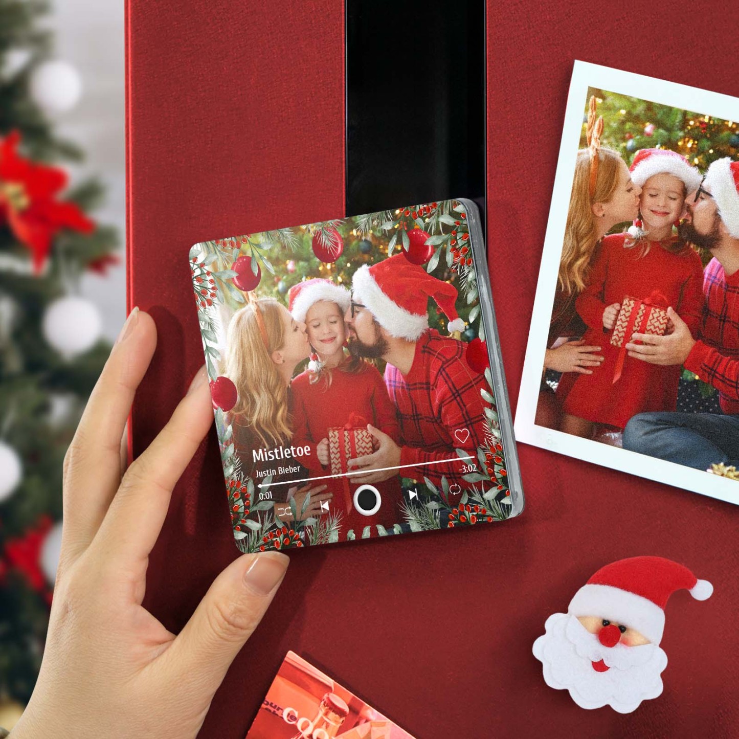 Weihnachtsmusik-kühlschrankmagnet, Personalisierte Familienfoto-musikmagnete, Können Lieder Abspielen, Weihnachtsgeschenke - meinemondlampe