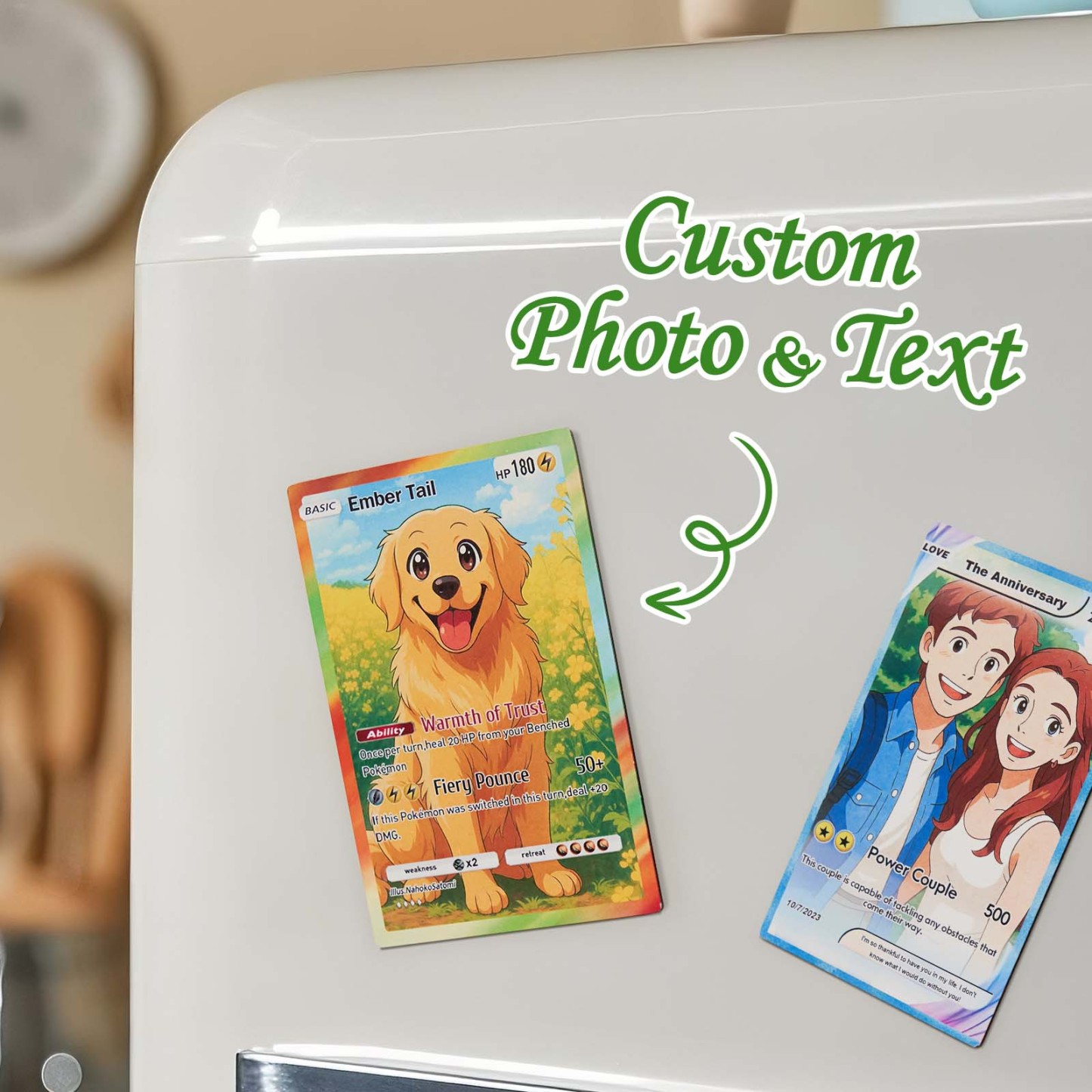 Benutzerdefinierte Poke Card Magnet Foto Cartoon Kühlschrankmagnete Spaß Personalisierte Andenken Für Jeden Anlass - meinemondlampe
