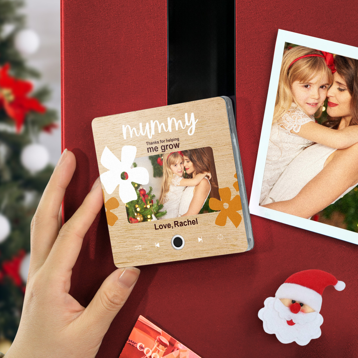 Personalisierter Musik-kühlschrankmagnet, Geschenk Für Mama, Individuelle Musik-magnete Können Lieder Abspielen, Weihnachtsgeschenke, Familiengeschenke - meinemondlampe