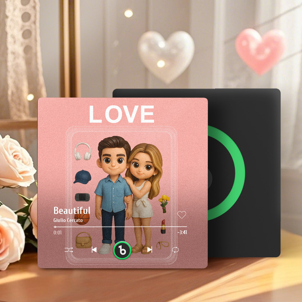 Ganzkörper-porträts Mit Actionfiguren, Musik-kühlschrankmagnet, Personalisierter Bilderrahmen, Geschenk Für Paare - meinemondlampe