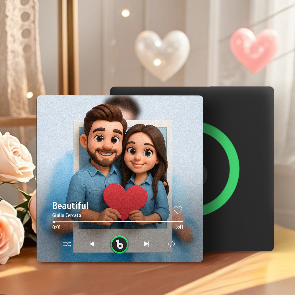 Benutzerdefinierte Fotos Musik Kühlschrank Magnet Cartoon Stil Personalisierte Foto Rahmen Geschenk Für Paare - meinemondlampe