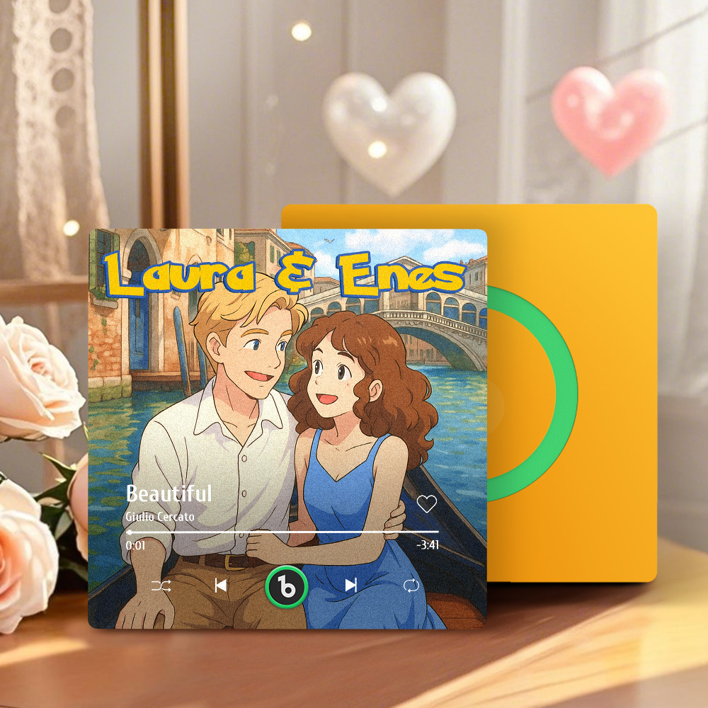 Kühlschrankmagnet Mit Individuellem Foto Und Namen, Musik, Cartoon-stil, Personalisierter Bilderrahmen, Geschenk Für Paare - meinemondlampe