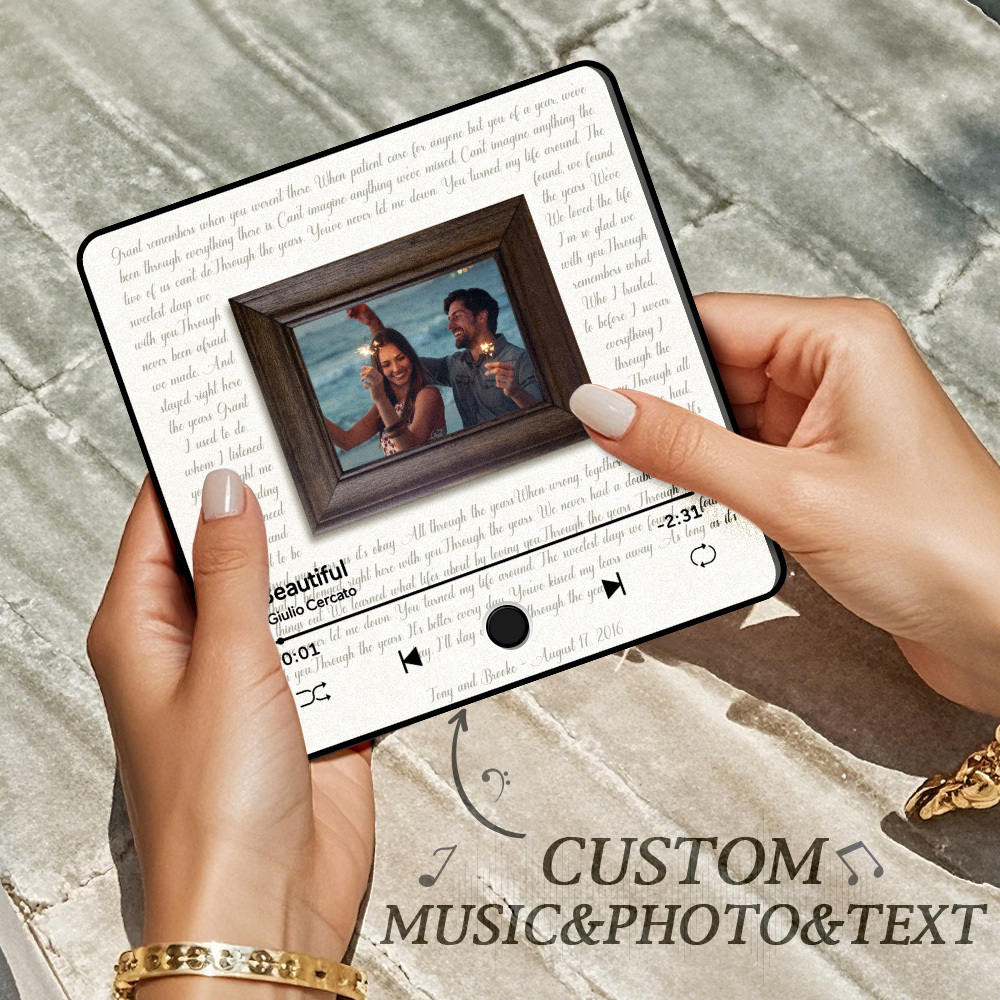 Kühlschrankmagnet Mit Individuellem Foto, Musik Kann Ohne Handy Abgespielt Werden, Musik-kühlschrankmagnet - meinemondlampe