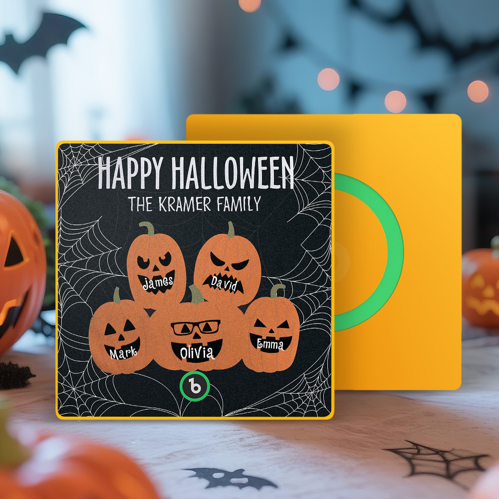 Personalisierter Kürbis Gesicht Und Name Musik Kühlschrankmagnet Personalisierter Halloween Kürbis Familie Kühlschrankmagnet Halloween Geschenk - meinemondlampe
