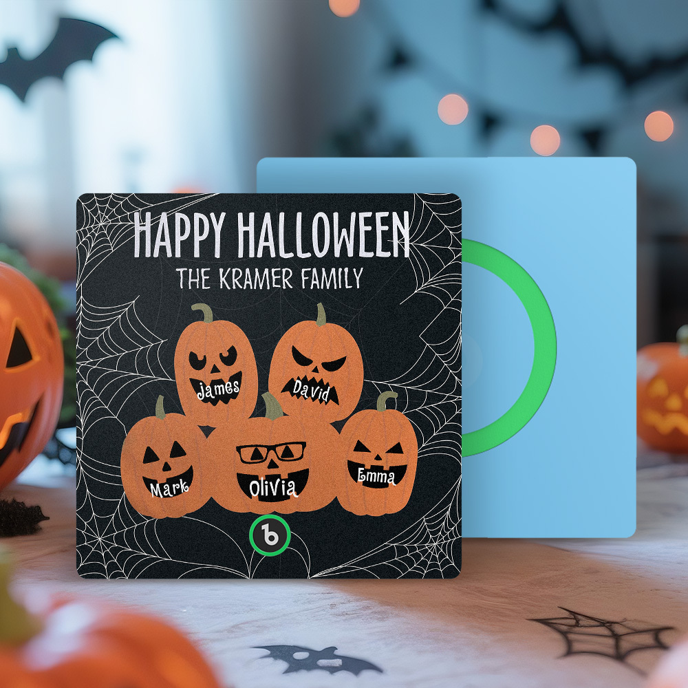 Personalisierter Kürbis Gesicht Und Name Musik Kühlschrankmagnet Personalisierter Halloween Kürbis Familie Kühlschrankmagnet Halloween Geschenk - meinemondlampe