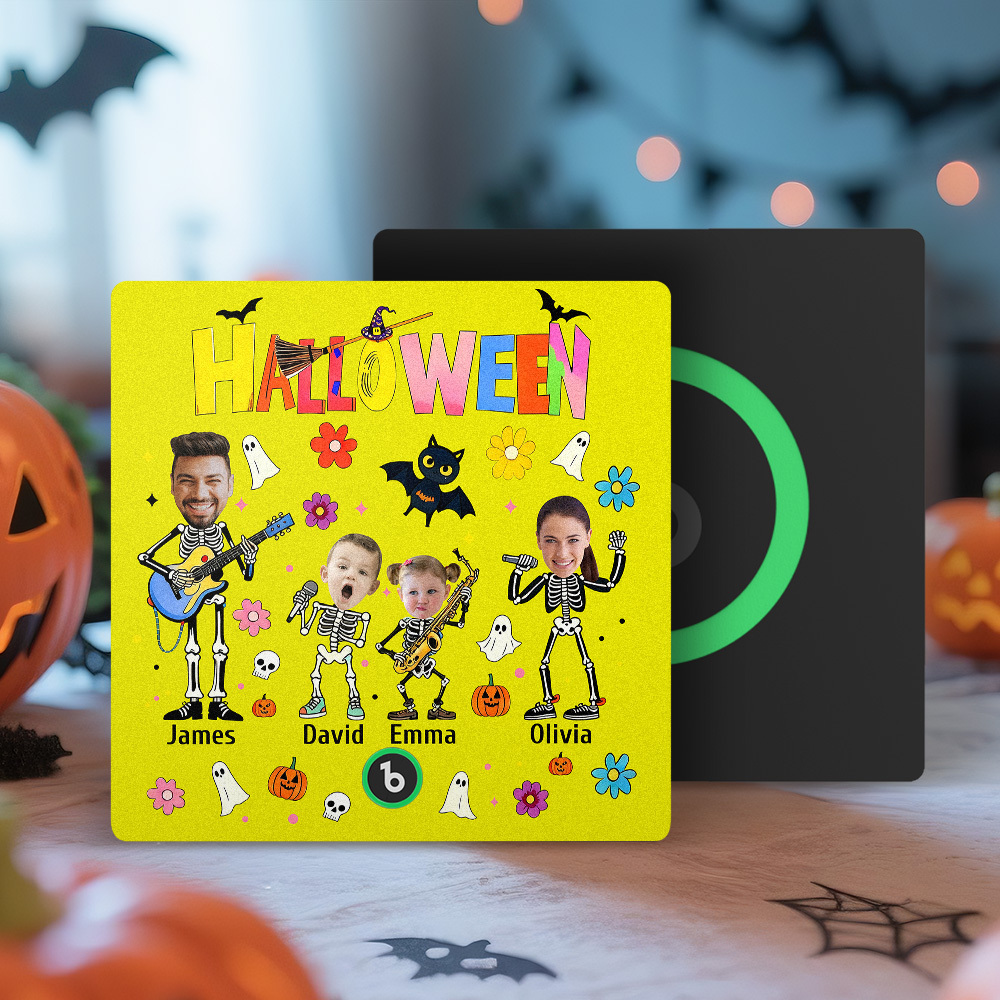 Halloween Kühlschrankmagnet Benutzerdefinierte Fotos Und Namen Musik Kühlschrankmagnet Personalisiert Ihr Eigenes Gesicht Name Kühlschrankmagnet Familiengeschenk - meinemondlampe
