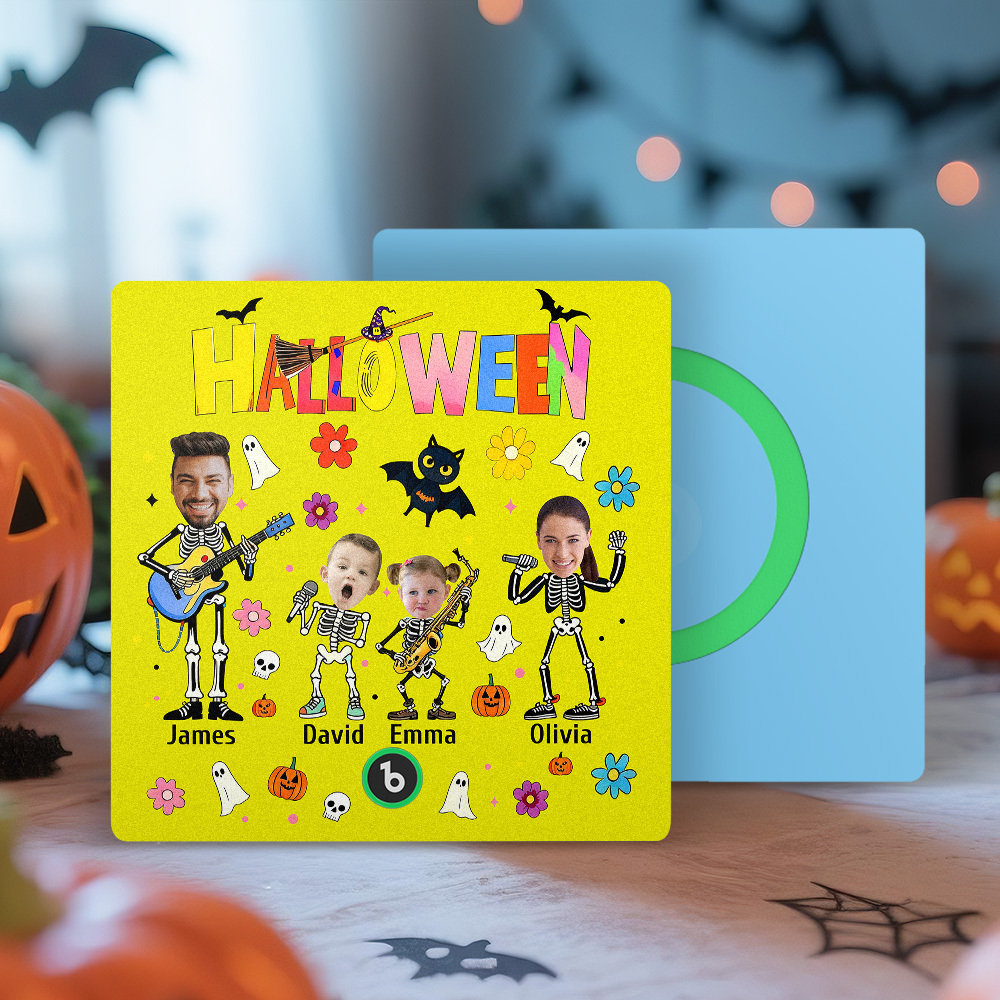 Halloween Kühlschrankmagnet Benutzerdefinierte Fotos Und Namen Musik Kühlschrankmagnet Personalisiert Ihr Eigenes Gesicht Name Kühlschrankmagnet Familiengeschenk - meinemondlampe