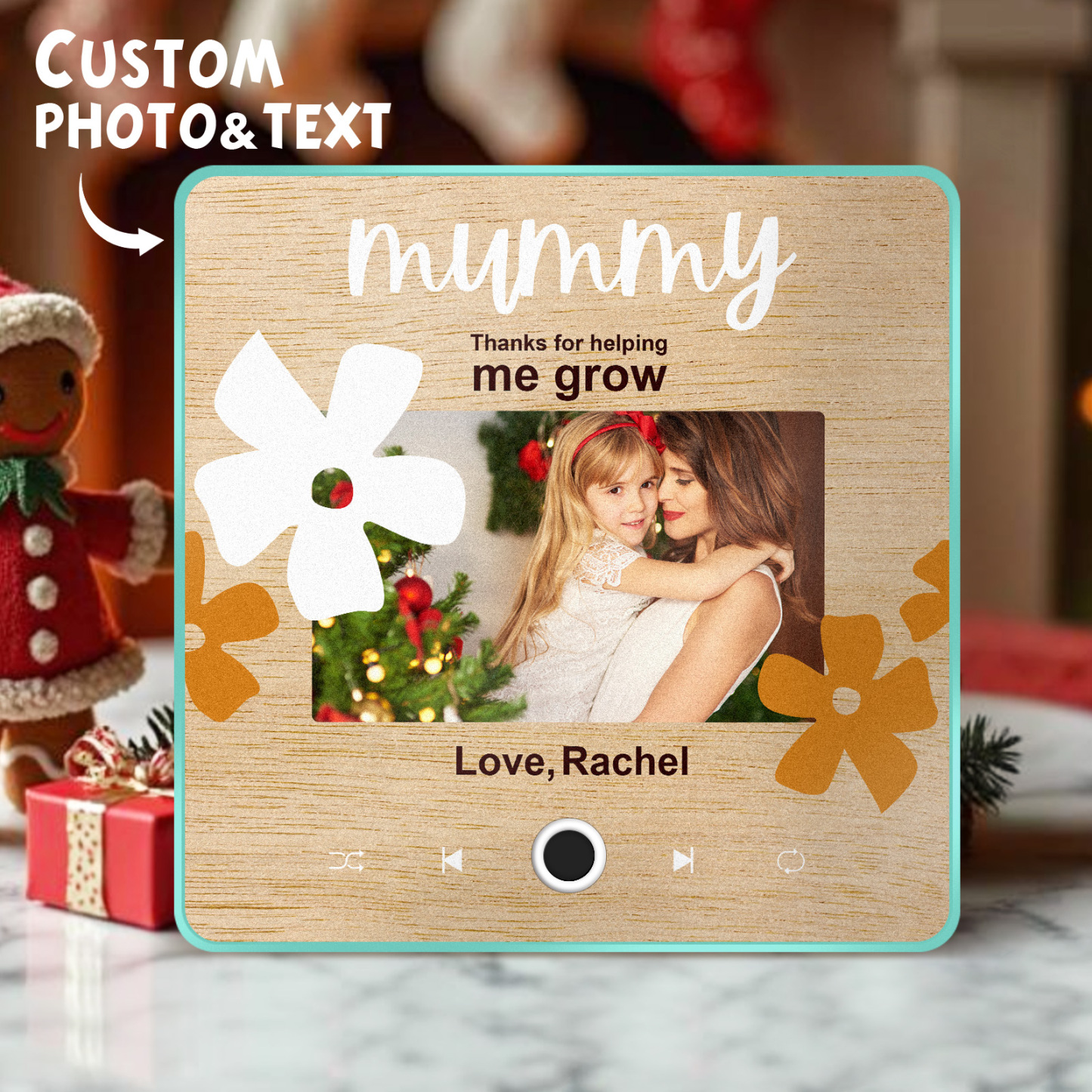 Personalisierter Musik-kühlschrankmagnet, Geschenk Für Mama, Individuelle Musik-magnete Können Lieder Abspielen, Weihnachtsgeschenke, Familiengeschenke - meinemondlampe