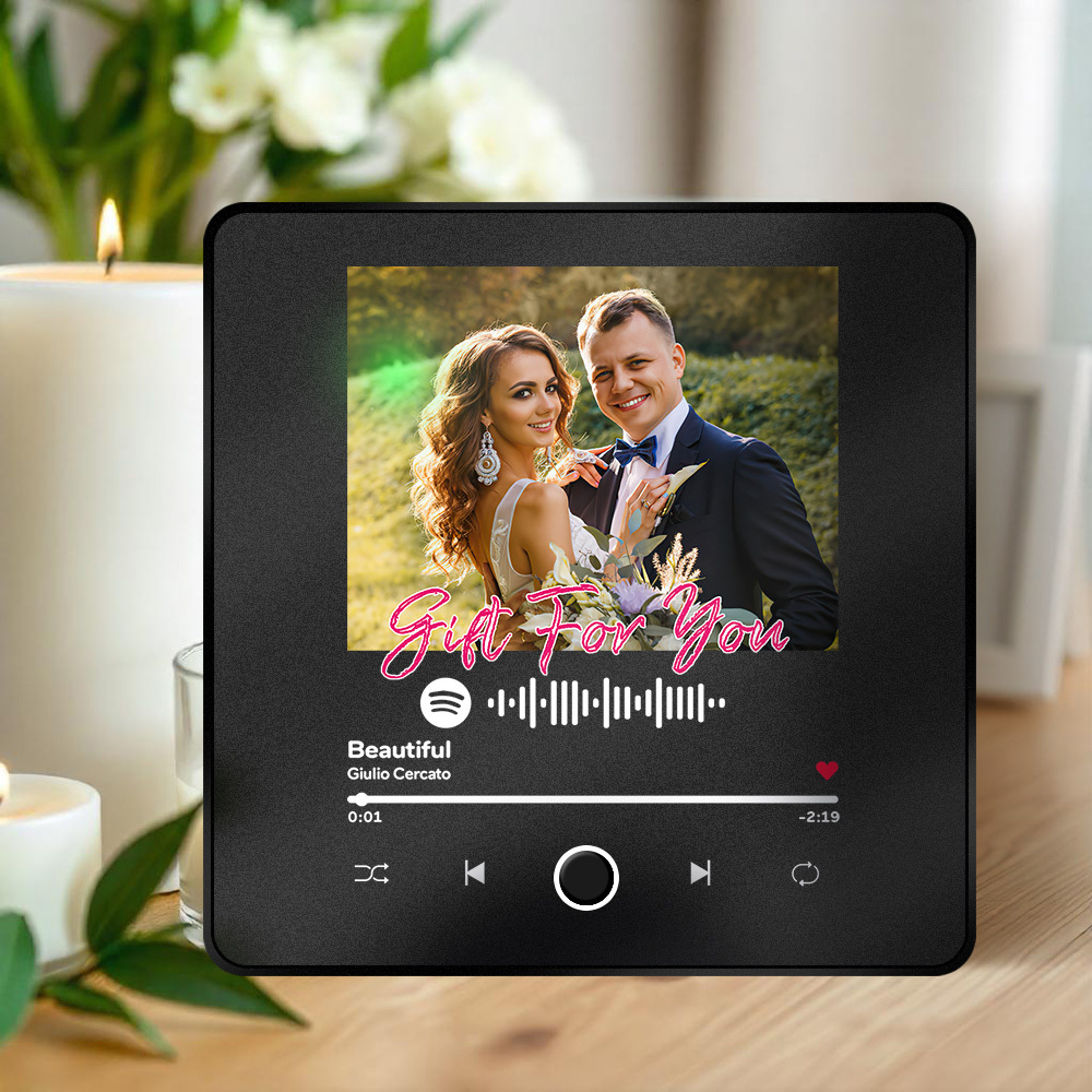 Personalisierter Fotoalbum-kühlschrankmagnet, Musik-wand-fotoaufkleber, Musikbewegung, Die Ohne Handy Abgespielt Werden Kann. Musik-kühlschrankmagnet Pro Kann Lieder Abspielen - meinemondlampe