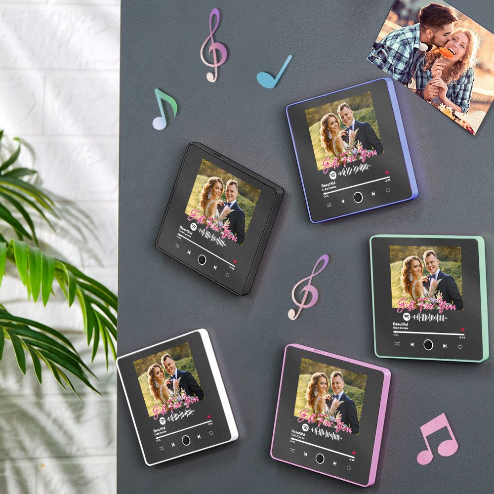 Personalisierter Fotoalbum-kühlschrankmagnet, Musik-wand-fotoaufkleber, Musikbewegung, Die Ohne Handy Abgespielt Werden Kann. Musik-kühlschrankmagnet Pro Kann Lieder Abspielen - meinemondlampe