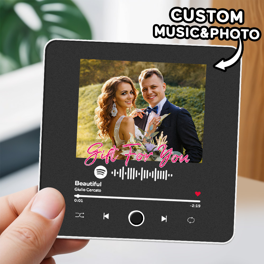Personalisierter Fotoalbum-kühlschrankmagnet, Musik-wand-fotoaufkleber, Musikbewegung, Die Ohne Handy Abgespielt Werden Kann. Musik-kühlschrankmagnet Pro Kann Lieder Abspielen - meinemondlampe