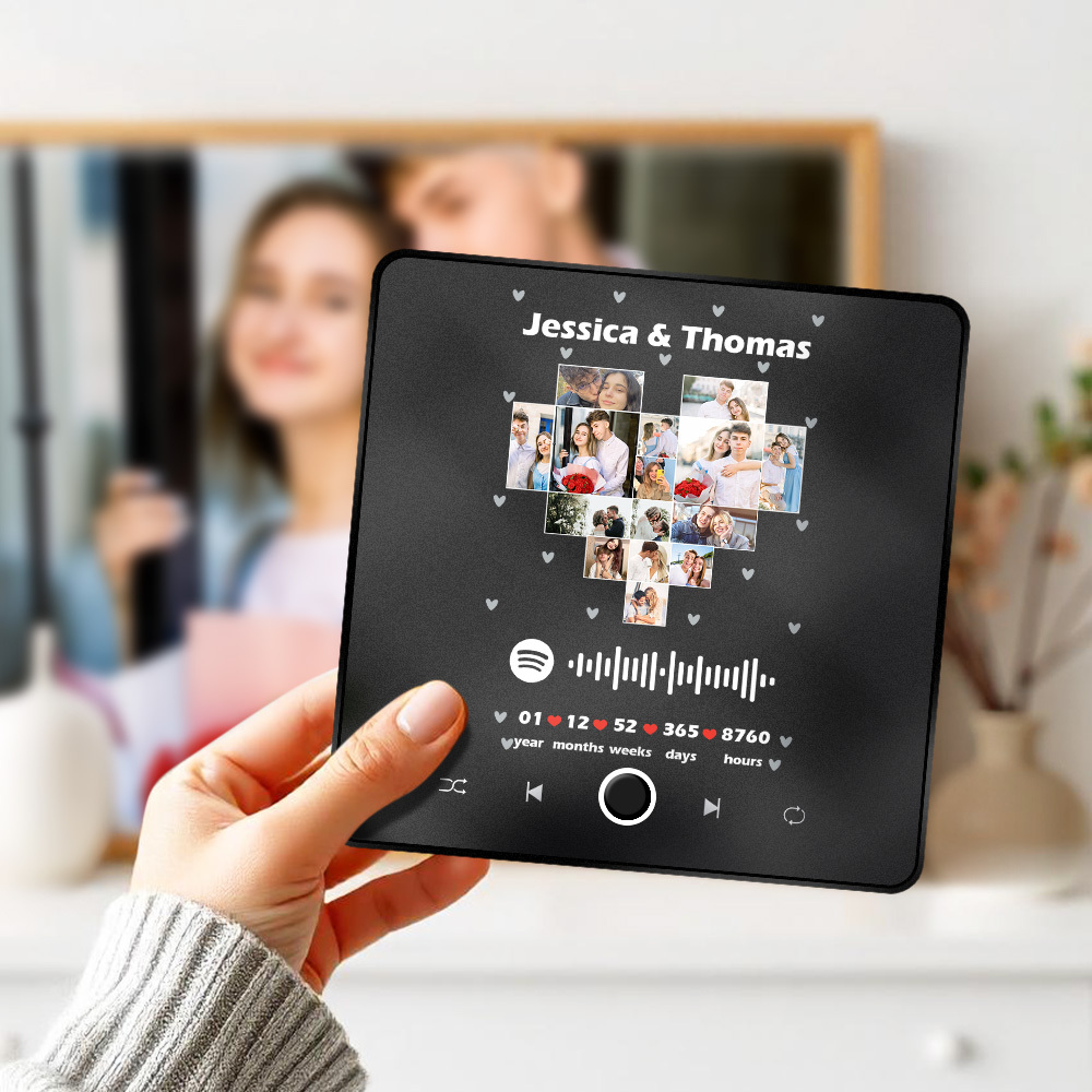Personalisierter Fotoalbum-kühlschrankmagnet, Musik-wand-fotoaufkleber, Musikbewegung, Die Ohne Handy Abgespielt Werden Kann. Musik-kühlschrankmagnet Pro Kann Lieder Abspielen - meinemondlampe