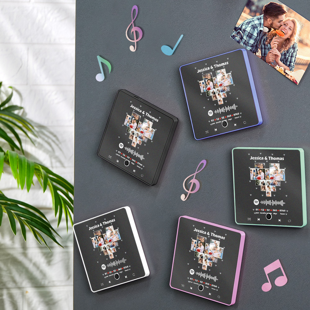 Personalisierter Fotoalbum-kühlschrankmagnet, Musik-wand-fotoaufkleber, Musikbewegung, Die Ohne Handy Abgespielt Werden Kann. Musik-kühlschrankmagnet Pro Kann Lieder Abspielen - meinemondlampe