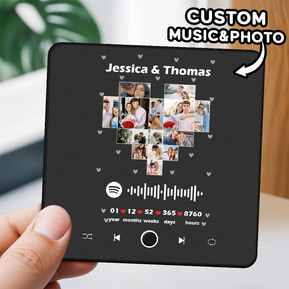 Personalisierter Fotoalbum-kühlschrankmagnet, Musik-wand-fotoaufkleber, Musikbewegung, Die Ohne Handy Abgespielt Werden Kann. Musik-kühlschrankmagnet Pro Kann Lieder Abspielen - meinemondlampe