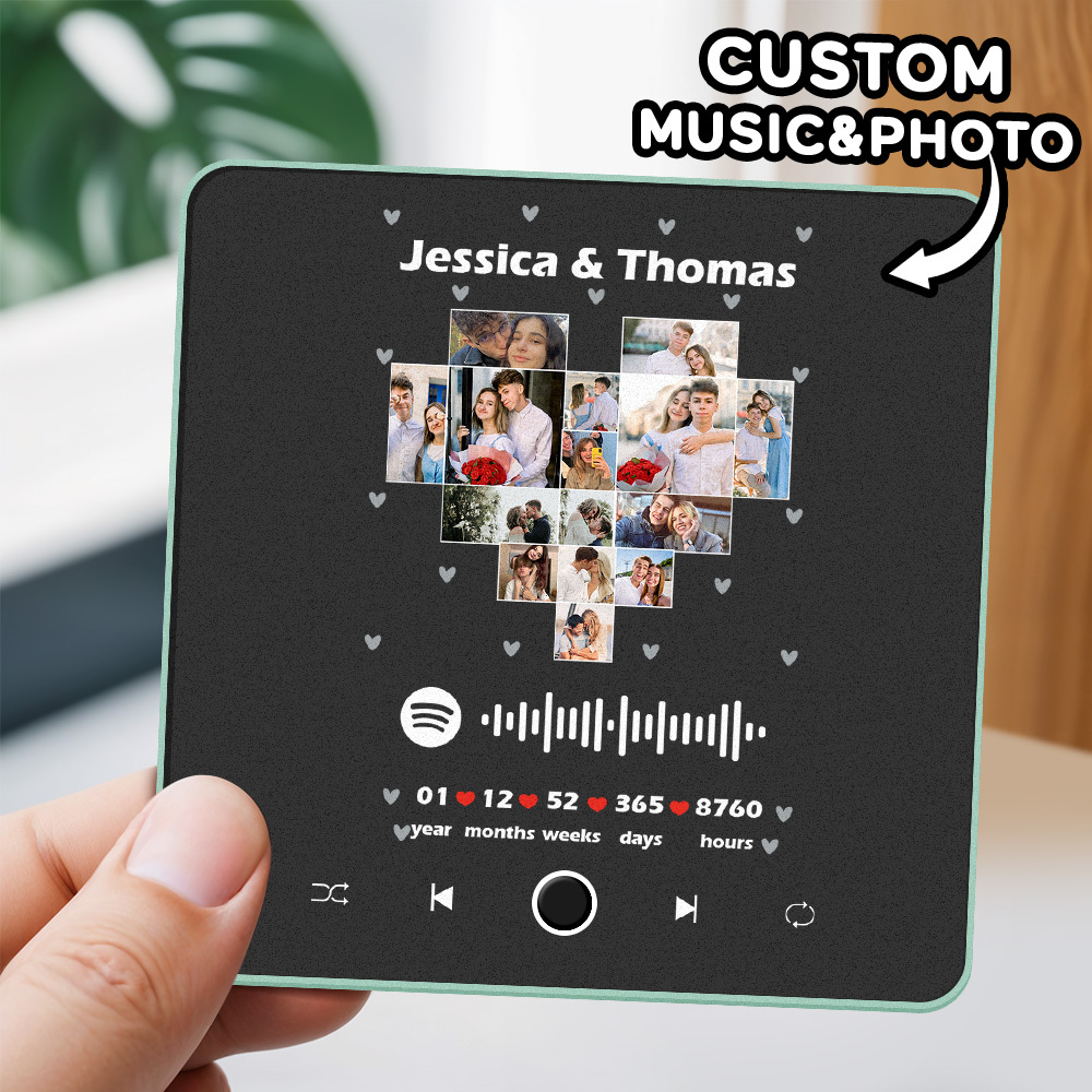 Personalisierter Fotoalbum-kühlschrankmagnet, Musik-wand-fotoaufkleber, Musikbewegung, Die Ohne Handy Abgespielt Werden Kann. Musik-kühlschrankmagnet Pro Kann Lieder Abspielen - meinemondlampe