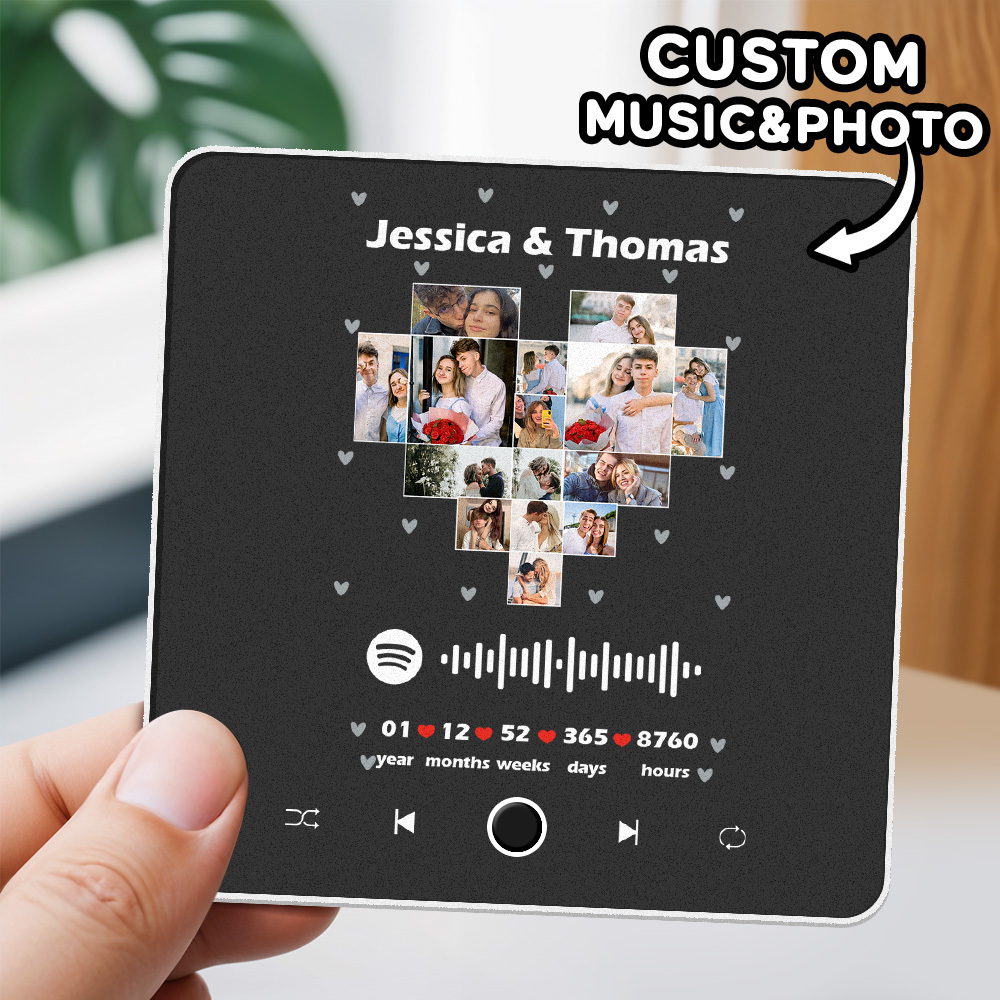 Personalisierter Fotoalbum-kühlschrankmagnet, Musik-wand-fotoaufkleber, Musikbewegung, Die Ohne Handy Abgespielt Werden Kann. Musik-kühlschrankmagnet Pro Kann Lieder Abspielen - meinemondlampe