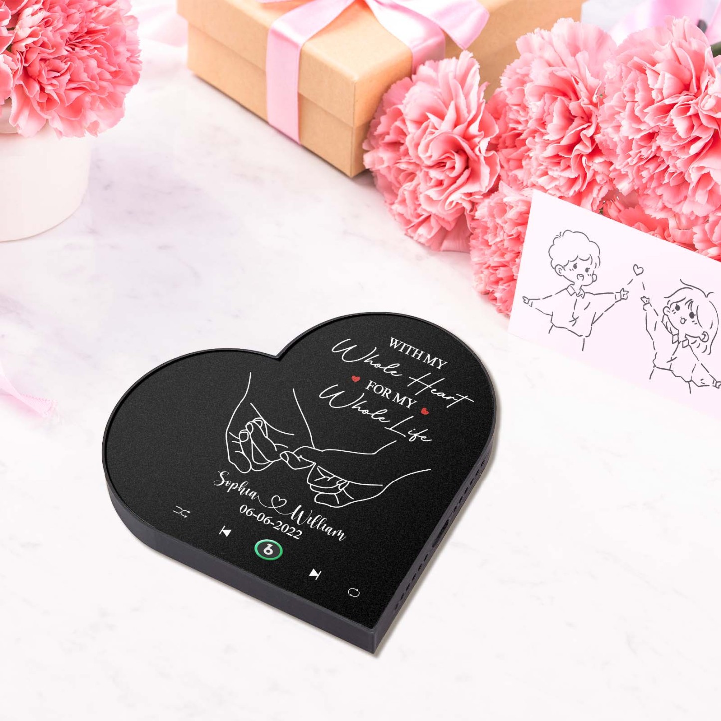 Individuell Gestalteter Kühlschrankmagnet Mit Liebesbrief-motiv, Individuell Gestalteter Kühlschrankmagnet Mit Album-motiv, Musik-wandaufkleber Mit Fotomotiv - meinemondlampe