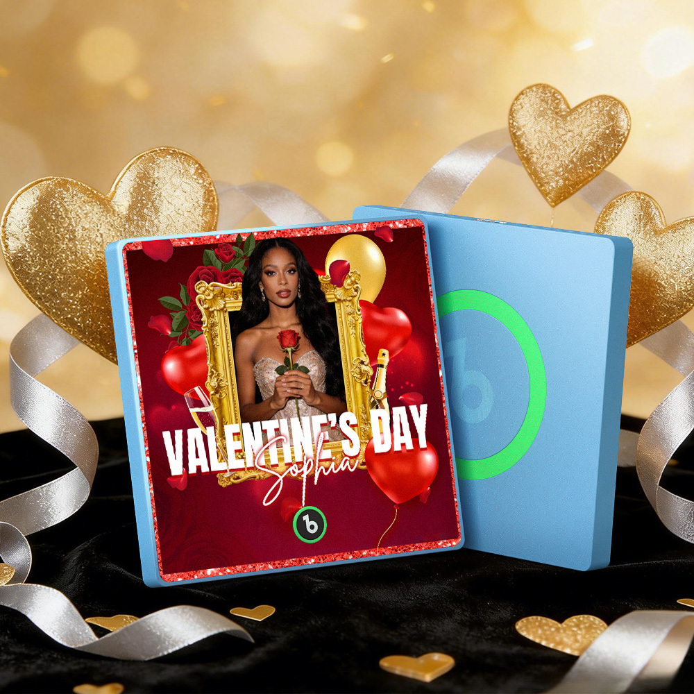 Individuell Gestaltbare Musik-kühlschrankmagnete Mit Buntem Rahmen, Album-kühlschrankmagnet, Der Lieder Abspielen Kann, Herz- Und Ballon-motiv, Valentinstagsgeschenk - meinemondlampe