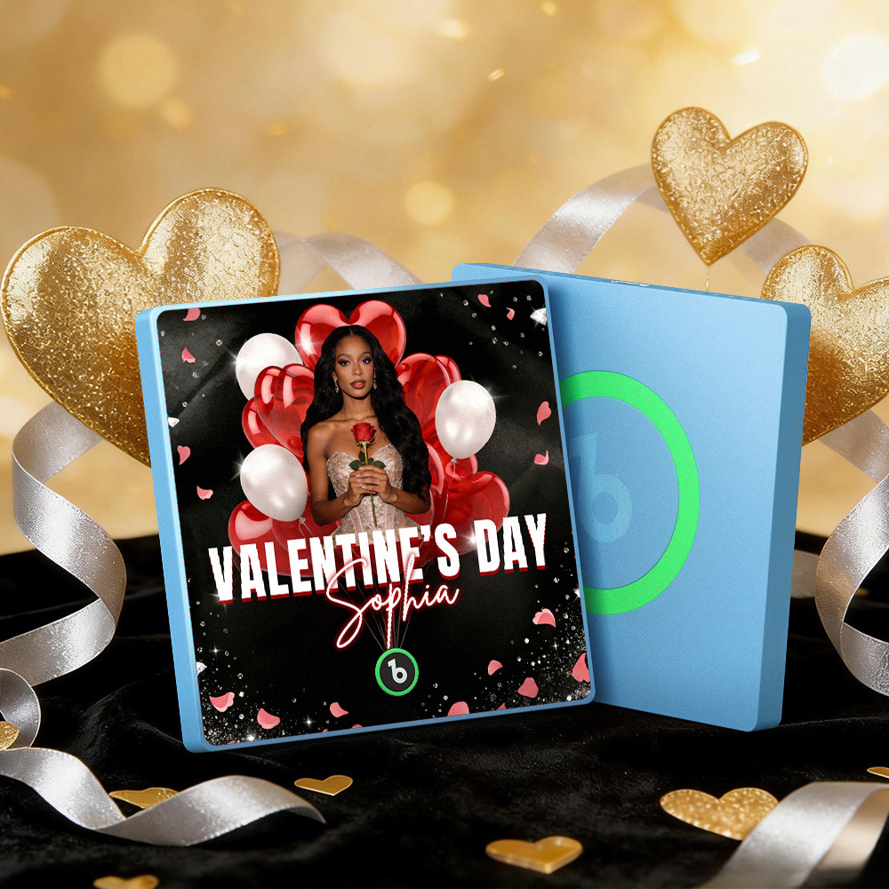 Individuell Gestaltbare Musik-kühlschrankmagnete Mit Buntem Rahmen, Album-kühlschrankmagnet, Der Lieder Abspielen Kann, Herz- Und Ballon-motiv, Valentinstagsgeschenk - meinemondlampe