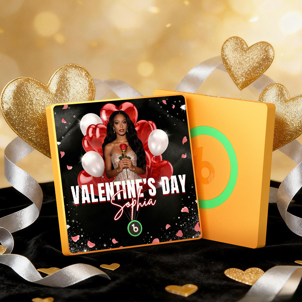 Individuell Gestaltbare Musik-kühlschrankmagnete Mit Buntem Rahmen, Album-kühlschrankmagnet, Der Lieder Abspielen Kann, Herz- Und Ballon-motiv, Valentinstagsgeschenk - meinemondlampe