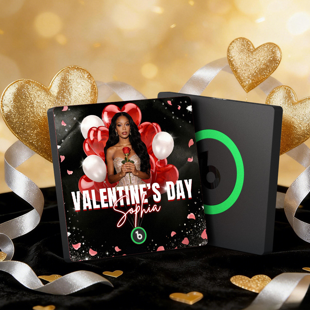 Individuell Gestaltbare Musik-kühlschrankmagnete Mit Buntem Rahmen, Album-kühlschrankmagnet, Der Lieder Abspielen Kann, Herz- Und Ballon-motiv, Valentinstagsgeschenk - meinemondlampe
