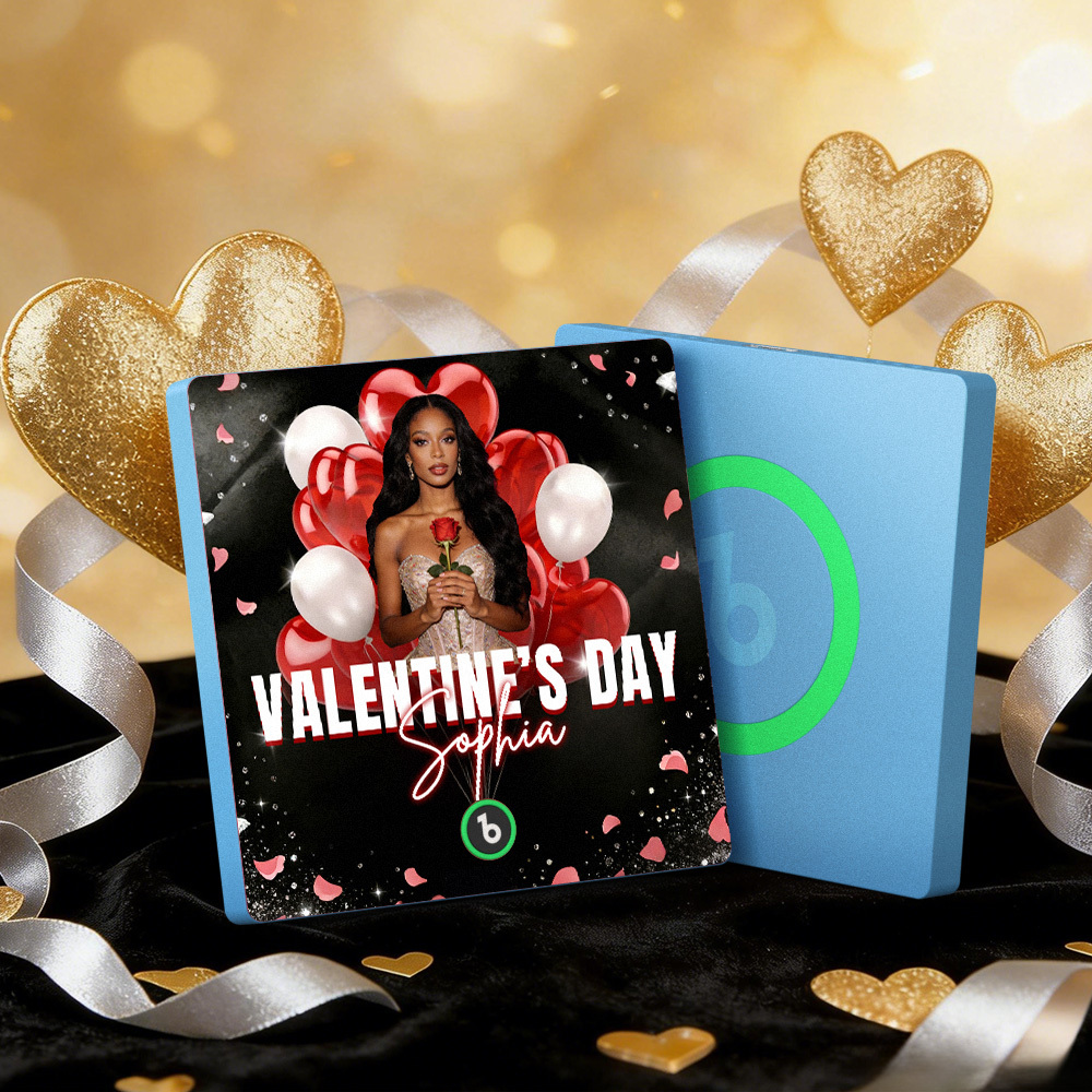 Individuell Gestaltbare Musik-kühlschrankmagnete Mit Buntem Rahmen, Album-kühlschrankmagnet, Der Lieder Abspielen Kann, Herz- Und Ballon-motiv, Valentinstagsgeschenk - meinemondlampe