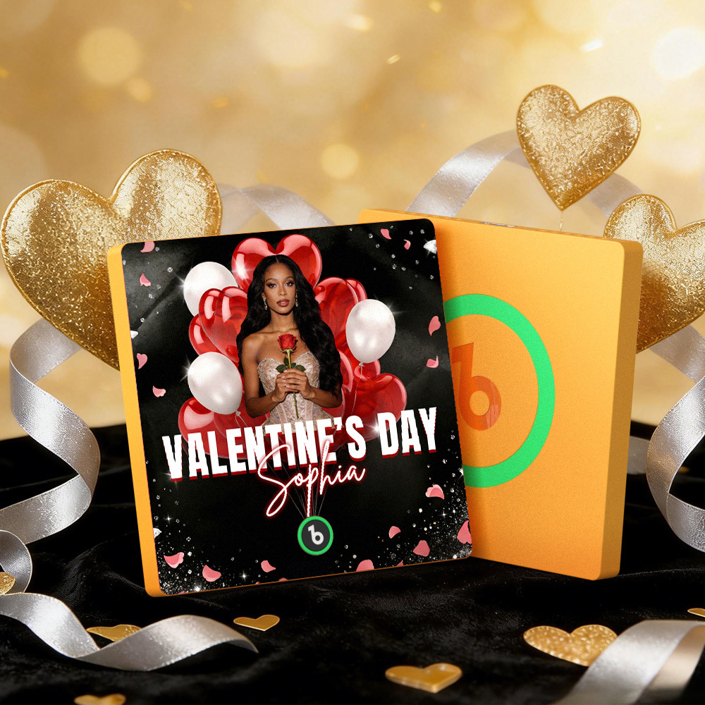 Individuell Gestaltbare Musik-kühlschrankmagnete Mit Buntem Rahmen, Album-kühlschrankmagnet, Der Lieder Abspielen Kann, Herz- Und Ballon-motiv, Valentinstagsgeschenk - meinemondlampe