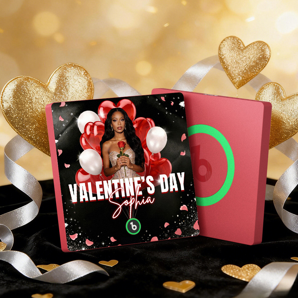 Individuell Gestaltbare Musik-kühlschrankmagnete Mit Buntem Rahmen, Album-kühlschrankmagnet, Der Lieder Abspielen Kann, Herz- Und Ballon-motiv, Valentinstagsgeschenk - meinemondlampe
