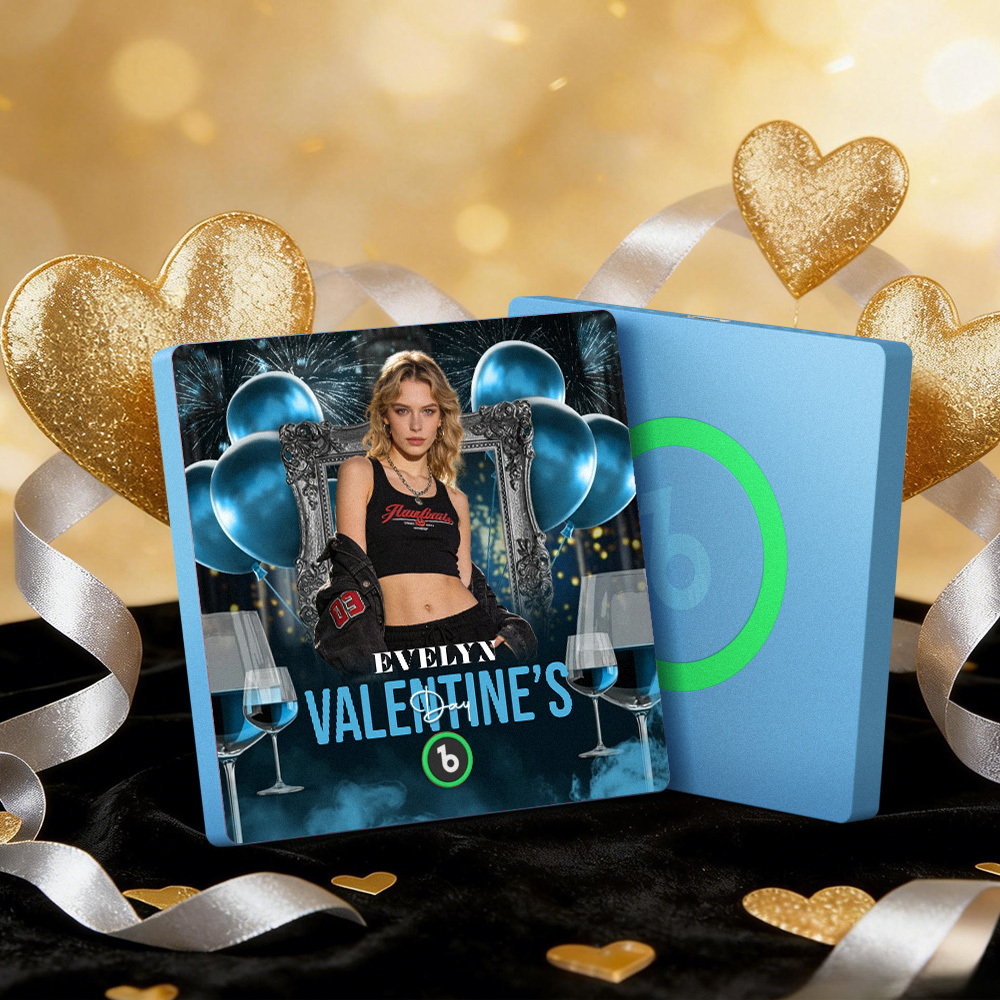 Individuell Gestaltbarer Musik-kühlschrankmagnet Mit Blauem Ballon Und Buntem Rahmen – Ein Kühlschrankmagnet Mit Musikfunktion, Der Lieder Abspielen Kann – Ein Perfektes Valentinstagsgeschenk - meinemondlampe
