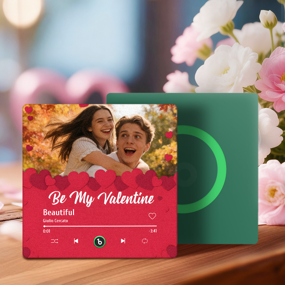Kühlschrankmagnet Mit Individuellen Fotos Und Musikmotiven Zum Valentinstag – Personalisiertes Geschenk Für Paare - meinemondlampe