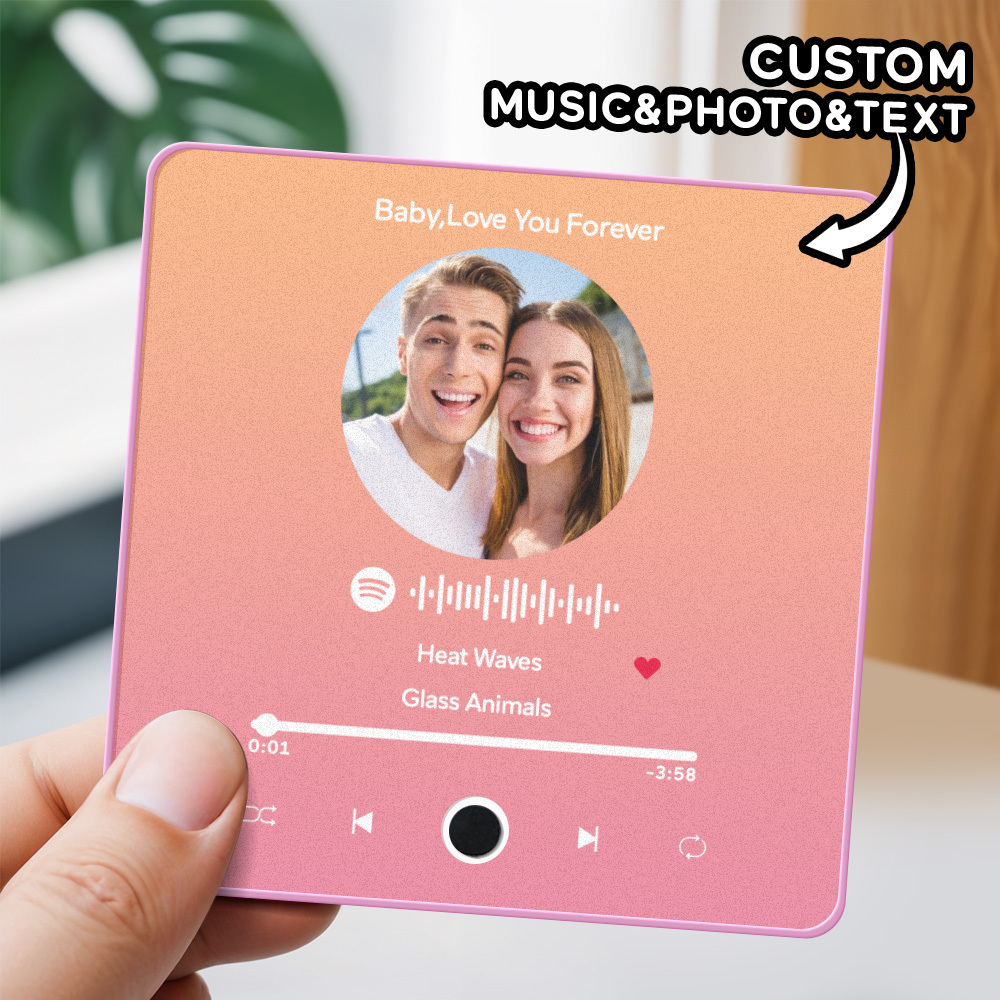 Personalisierter Fotoalbum-kühlschrankmagnet, Musik-wand-fotoaufkleber, Musikbewegung, Die Ohne Handy Abgespielt Werden Kann. Musik-kühlschrankmagnet Pro Kann Lieder Abspielen - meinemondlampe