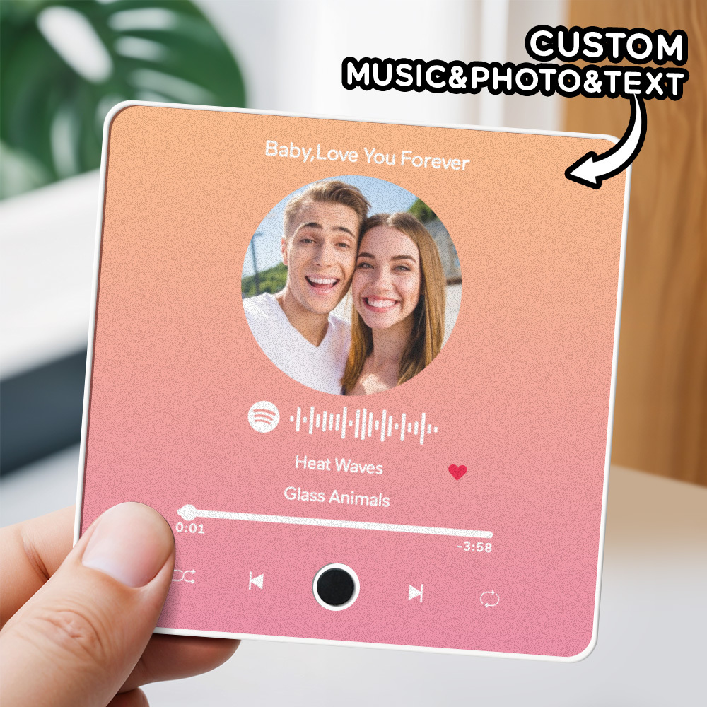Personalisierter Fotoalbum-kühlschrankmagnet, Musik-wand-fotoaufkleber, Musikbewegung, Die Ohne Handy Abgespielt Werden Kann. Musik-kühlschrankmagnet Pro Kann Lieder Abspielen - meinemondlampe