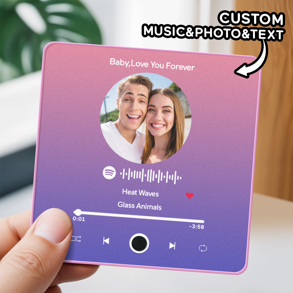 Personalisierter Fotoalbum-kühlschrankmagnet, Musik-wand-fotoaufkleber, Musikbewegung, Die Ohne Handy Abgespielt Werden Kann. Musik-kühlschrankmagnet Pro Kann Lieder Abspielen - meinemondlampe