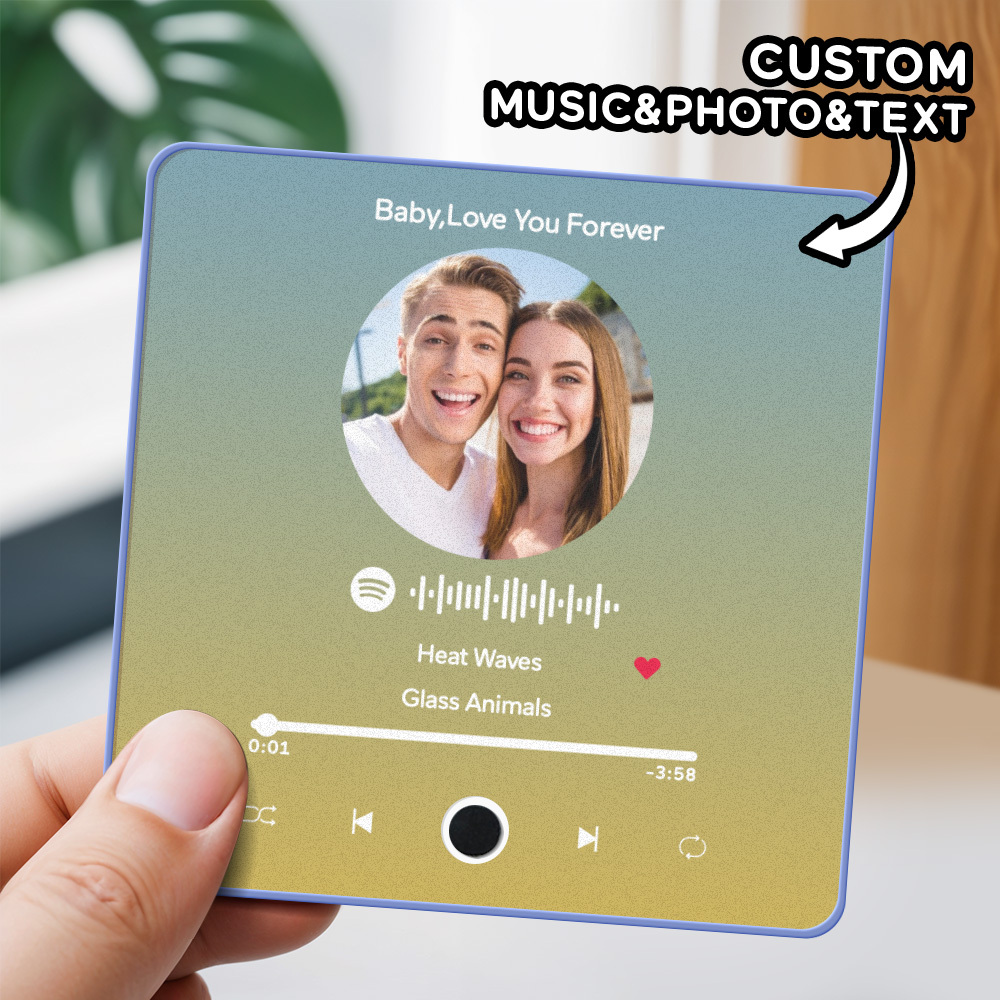 Personalisierter Fotoalbum-kühlschrankmagnet, Musik-wand-fotoaufkleber, Musikbewegung, Die Ohne Handy Abgespielt Werden Kann. Musik-kühlschrankmagnet Pro Kann Lieder Abspielen - meinemondlampe