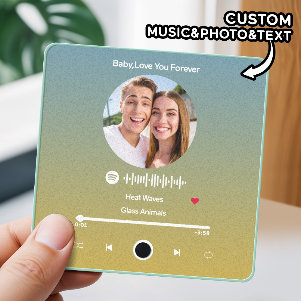 Personalisierter Fotoalbum-kühlschrankmagnet, Musik-wand-fotoaufkleber, Musikbewegung, Die Ohne Handy Abgespielt Werden Kann. Musik-kühlschrankmagnet Pro Kann Lieder Abspielen - meinemondlampe