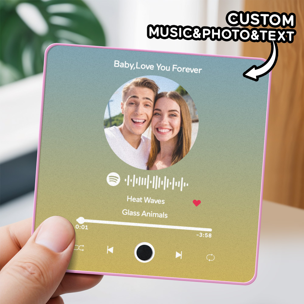 Personalisierter Fotoalbum-kühlschrankmagnet, Musik-wand-fotoaufkleber, Musikbewegung, Die Ohne Handy Abgespielt Werden Kann. Musik-kühlschrankmagnet Pro Kann Lieder Abspielen - meinemondlampe