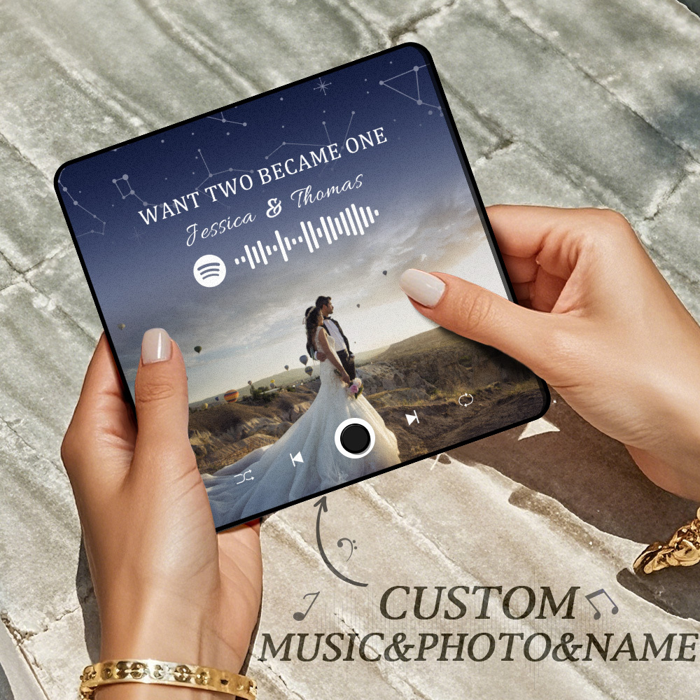 Personalisierter Fotoalbum-kühlschrankmagnet, Musik-wand-fotoaufkleber, Musikbewegung, Die Ohne Handy Abgespielt Werden Kann. Musik-kühlschrankmagnet Pro Kann Lieder Abspielen - meinemondlampe