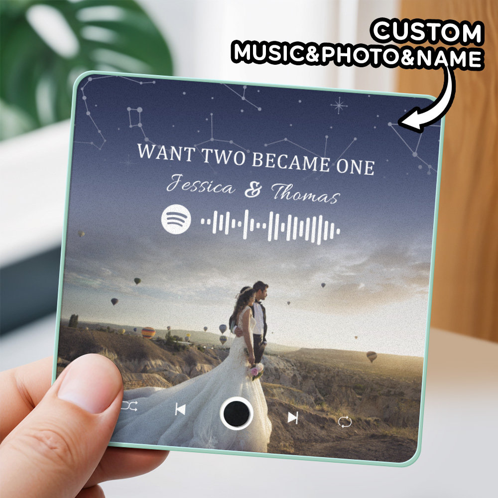 Personalisierter Fotoalbum-kühlschrankmagnet, Musik-wand-fotoaufkleber, Musikbewegung, Die Ohne Handy Abgespielt Werden Kann. Musik-kühlschrankmagnet Pro Kann Lieder Abspielen - meinemondlampe