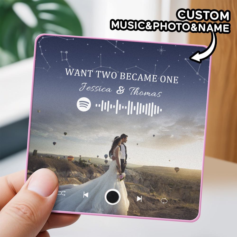 Personalisierter Fotoalbum-kühlschrankmagnet, Musik-wand-fotoaufkleber, Musikbewegung, Die Ohne Handy Abgespielt Werden Kann. Musik-kühlschrankmagnet Pro Kann Lieder Abspielen - meinemondlampe